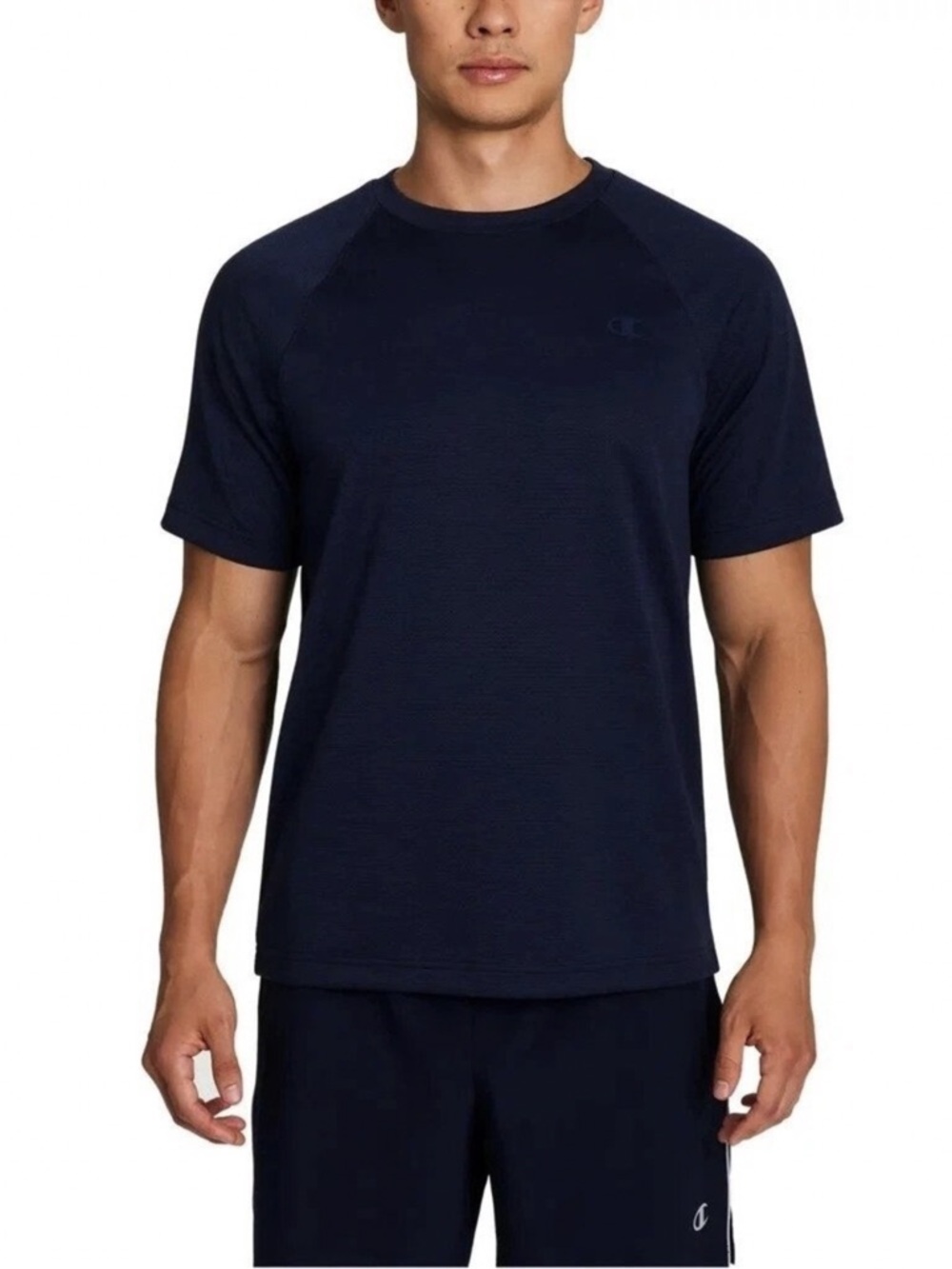 NWT Champion Athletic Logo Gym Active,Men's Navy Blue Short Sleeve Crew Tee,XL